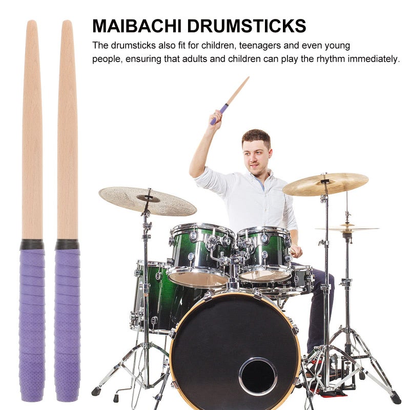 ROSENICE Pair of 350 * 20MM Maibachi of Taiko Drum Drumsticks drumsticks (Purple) - Image 2